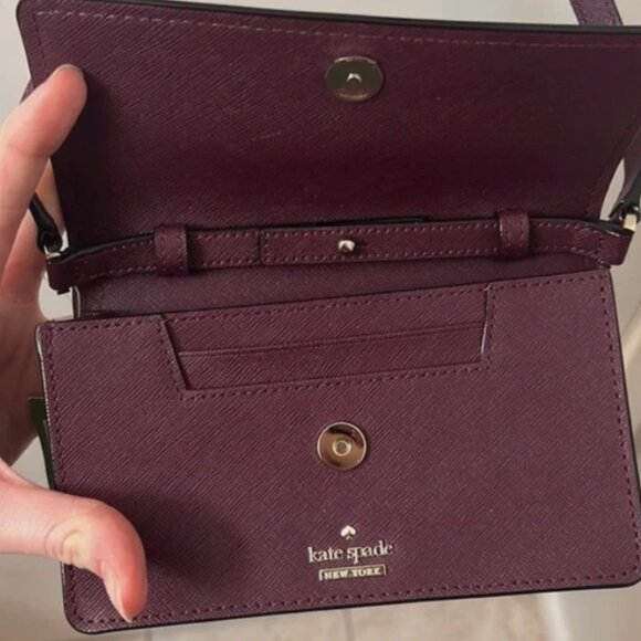 Kate Spade New York Cameron Street Perforated Mini Arielle Crossbody - Deep Plum - Picture 7 of 8